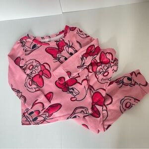 Kids Soft Disney Pink Minnie Mouse Daisy Long Sleeve Pajama Set for Girls size 6